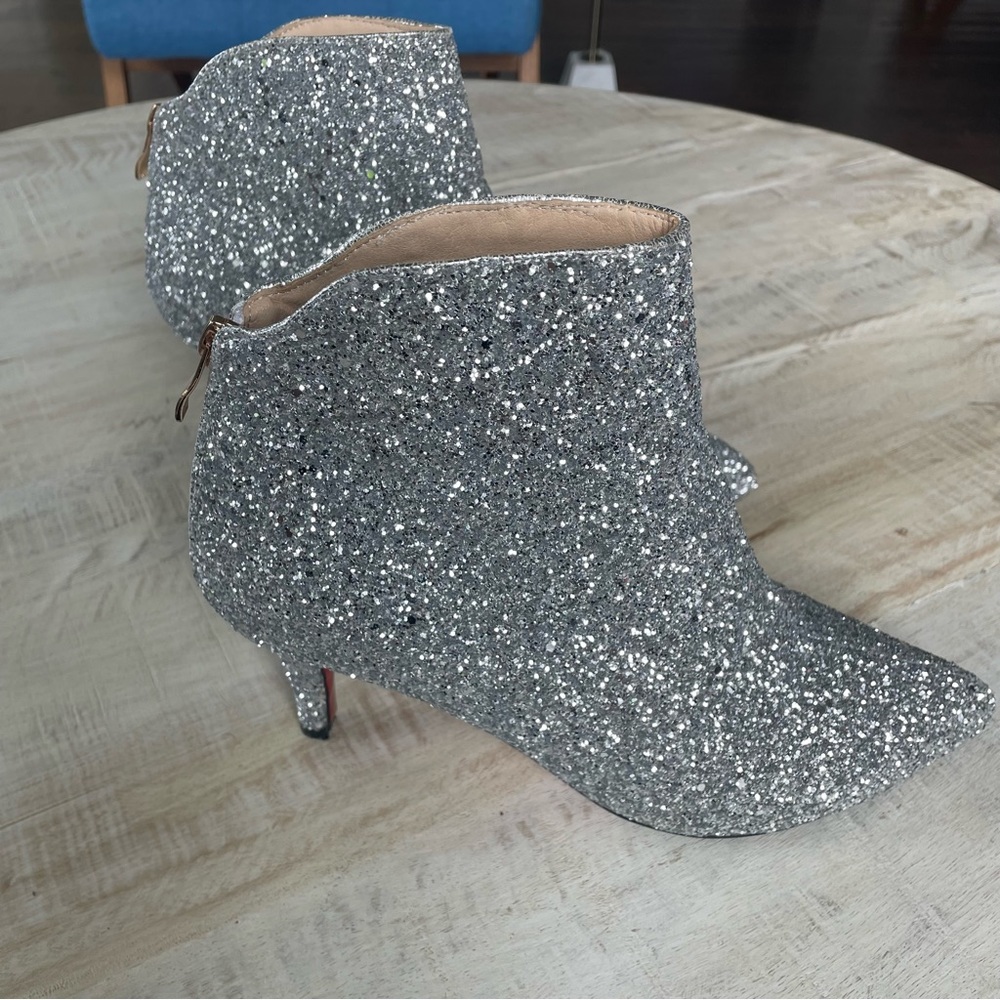 Glitter Ankle Boot with Kitten Heel